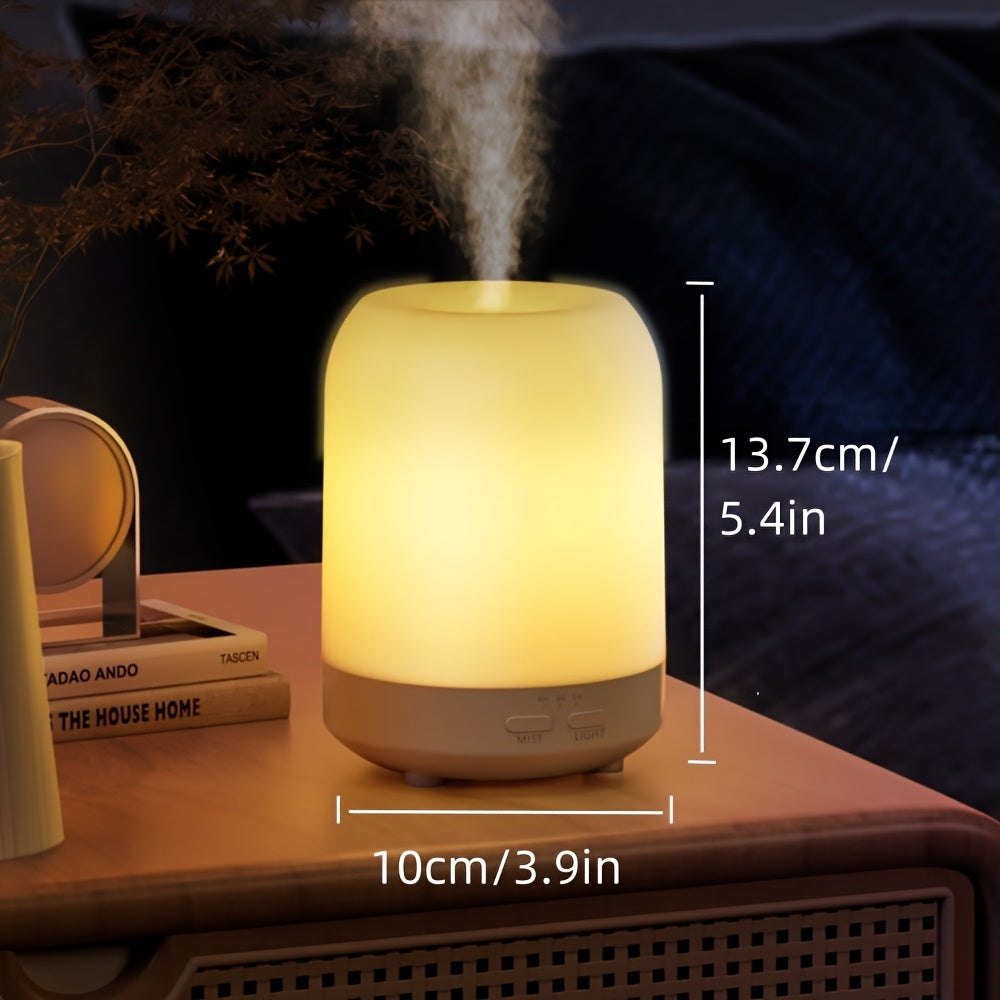 YETHKE 1pc Silent Aromatherapy Humidifier, USB Powered, 7 LED Light Colors, 3 Timer Modes, Auto-Off, Non-Waterproof, for Bedroom, Office, Living Room, Yoga Room - Tabletop, No Fragrance Included