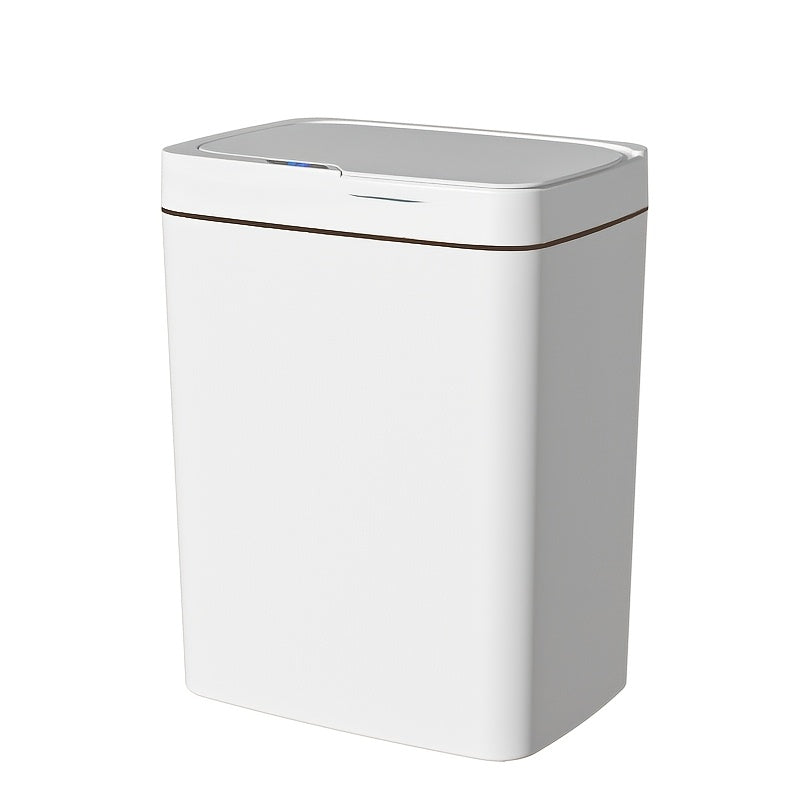 MOMMED Sleek White Smart Trash Can with Auto Sensor - Infrared Technology, Battery-Operated, Non-Rechargeable AA Batteries Required, Ideal for Bathroom & Kitchen, Features Lid for Neat Waste Disposal, Perfect Christmas Gift