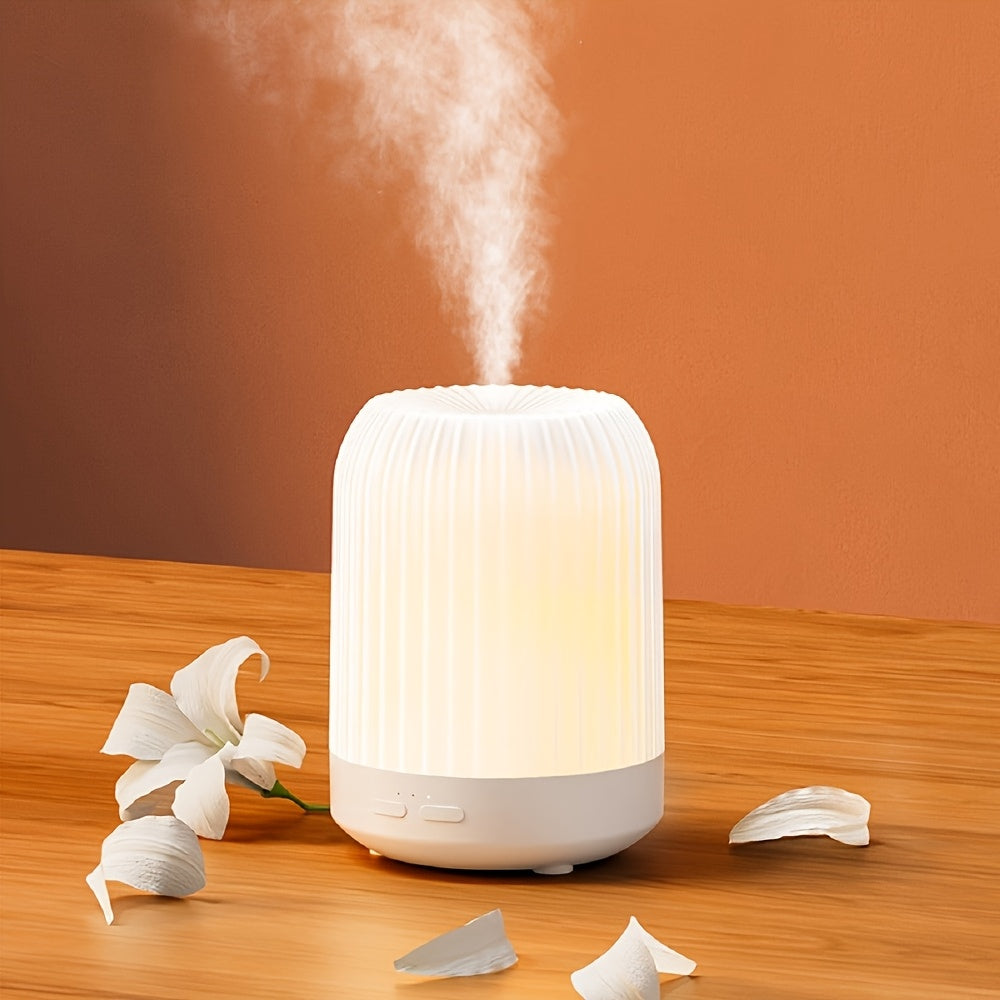 YETHKE 1pc Silent Aromatherapy Humidifier, USB Powered, 7 LED Light Colors, 3 Timer Modes, Auto-Off, Non-Waterproof, for Bedroom, Office, Living Room, Yoga Room - Tabletop, No Fragrance Included