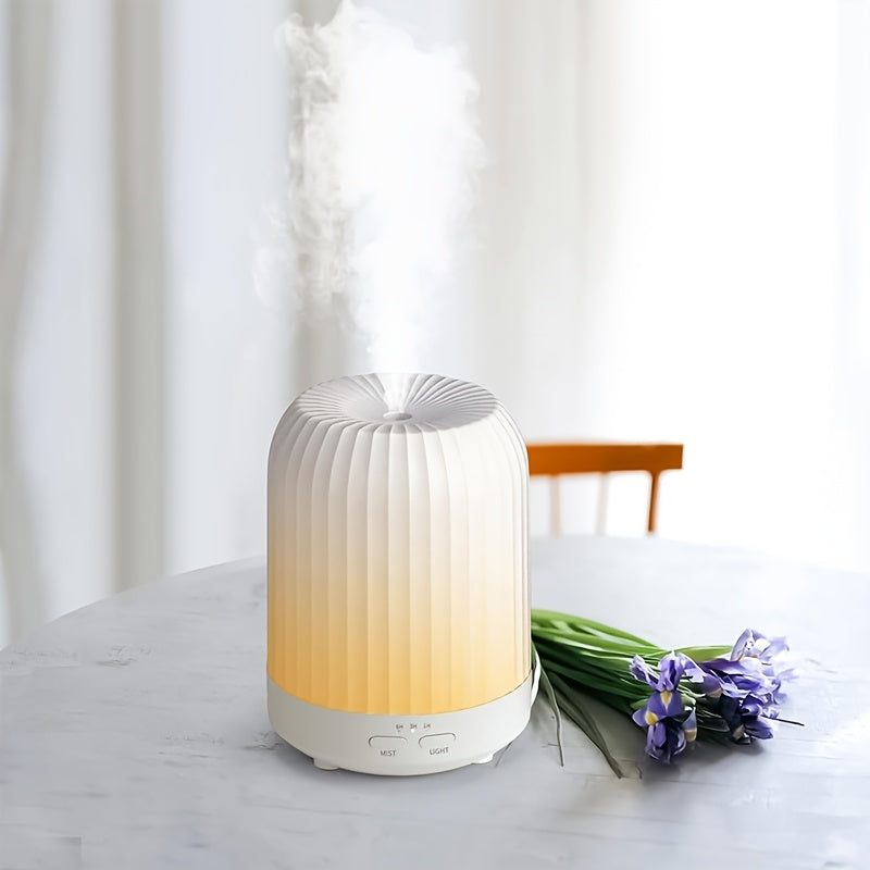 YETHKE 1pc Silent Aromatherapy Humidifier, USB Powered, 7 LED Light Colors, 3 Timer Modes, Auto-Off, Non-Waterproof, for Bedroom, Office, Living Room, Yoga Room - Tabletop, No Fragrance Included